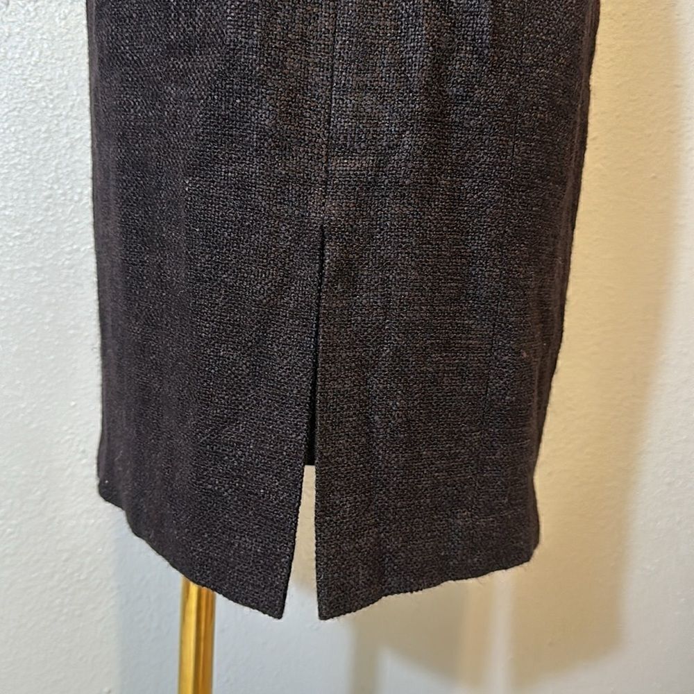 Lafayette 148 New York tweed sheath dark brown sleeveless dress size 10 - Picture 7 of 14
